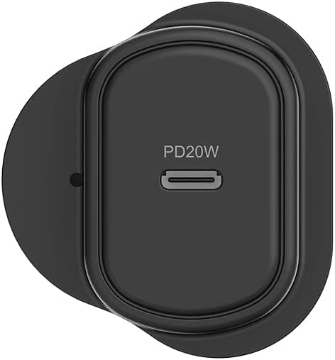 Cygnett PowerPlus 20W USB-C PD Wall Charger UK - Black - Wall Plug, Fast Charging