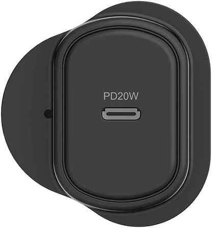 Cygnett PowerPlus 20W USB-C PD Wall Charger UK - Black - Wall Plug, Fast Charging