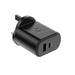 Cygnett PowerPlus 32W USB-C Wall Charger with Dual Ports and Power Delivery UK - Black