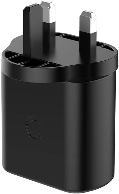 Cygnett PowerPlus 32W USB-C Wall Charger with Dual Ports and Power Delivery UK - Black