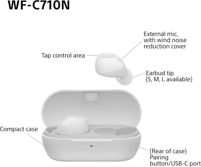 Ecouteurs sans fil Sony WF C710N Bluetooth Multipoint avec reduction de bruit active Blanc