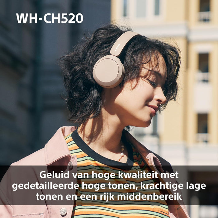 Sony WH-CH520 Wireless Bluetooth On-Ear Headphones, Sound, Lightweight Design, Up to 50hr Battery Life, Quick Charge, EQ, Clear Call Quality, iOS & Android