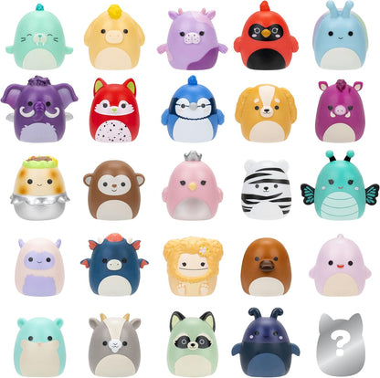 Squish-a-longs 25 Pack - Series 2 - (25) 1” Mini-Squish, 5 Accessories, 1 Ring, & 1 Collector’s Guide - 2 Chase Figures - Collect, Trade, & Play