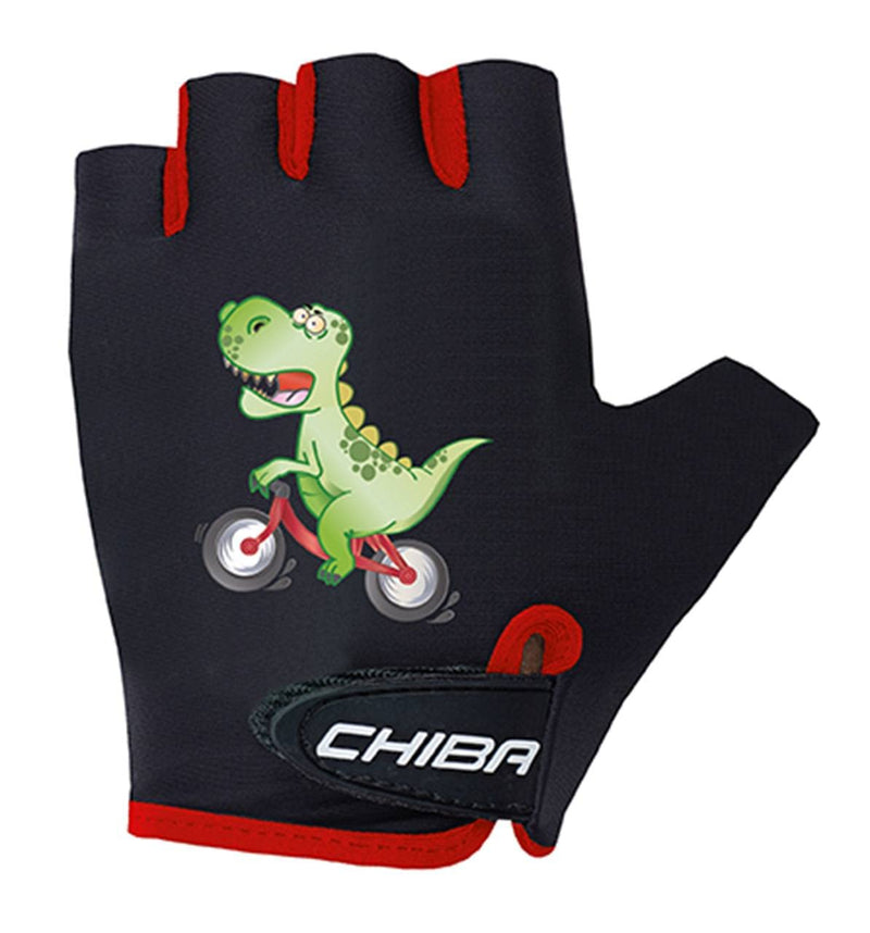 Chiba Cool Kids Dinosaur Children's Cycling Gloves Short Black 2025