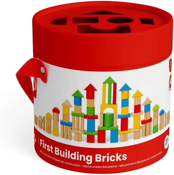 Bigjigs - Bigjigs Houten Gekleurde Bouwstenen 80dlg.