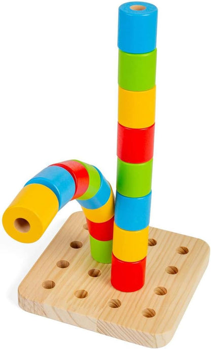 Bigjigs - Bigjigs Houten Wankel-pinnenbord 17dlg.
