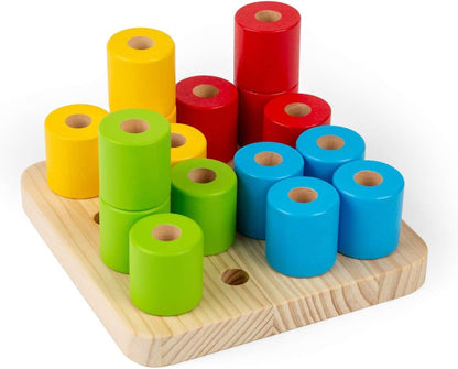 Bigjigs - Bigjigs Houten Wankel-pinnenbord 17dlg.