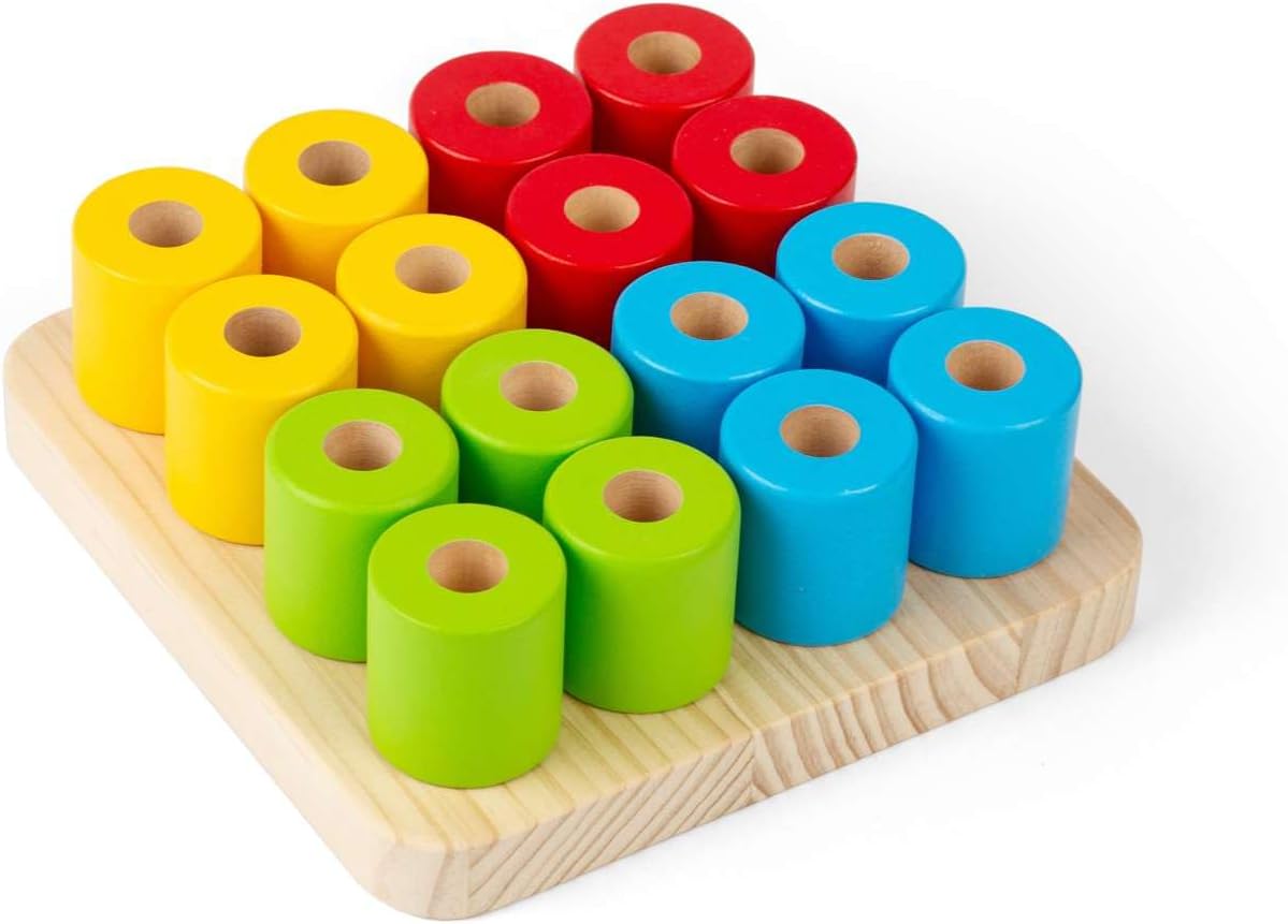 Bigjigs - Bigjigs Houten Wankel-pinnenbord 17dlg.