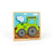 Bigjigs Toys Puzzle a forma di trattore sollevabile, 5 pezzi, puzzle in legno per neonati e bambini, puzzle ecologici, età 12 mesi +