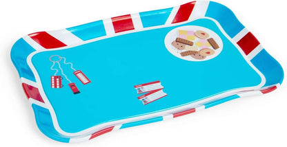 Bigjigs Toys London - Juego de té de lata de 24 piezas, juego de picnic para niños, juguete de juego de rol para niños, regalos para niños a partir de 3 años