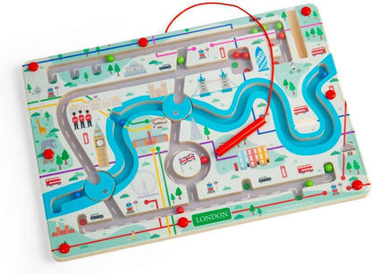 Bigjigs Toys London Maze Puzzle - Labirinti magnetici per bambini e bambini, puzzle in legno, giocattolo educativo Montessori, giochi per bambini, risorse di apprendimento, regali realizzati in modo