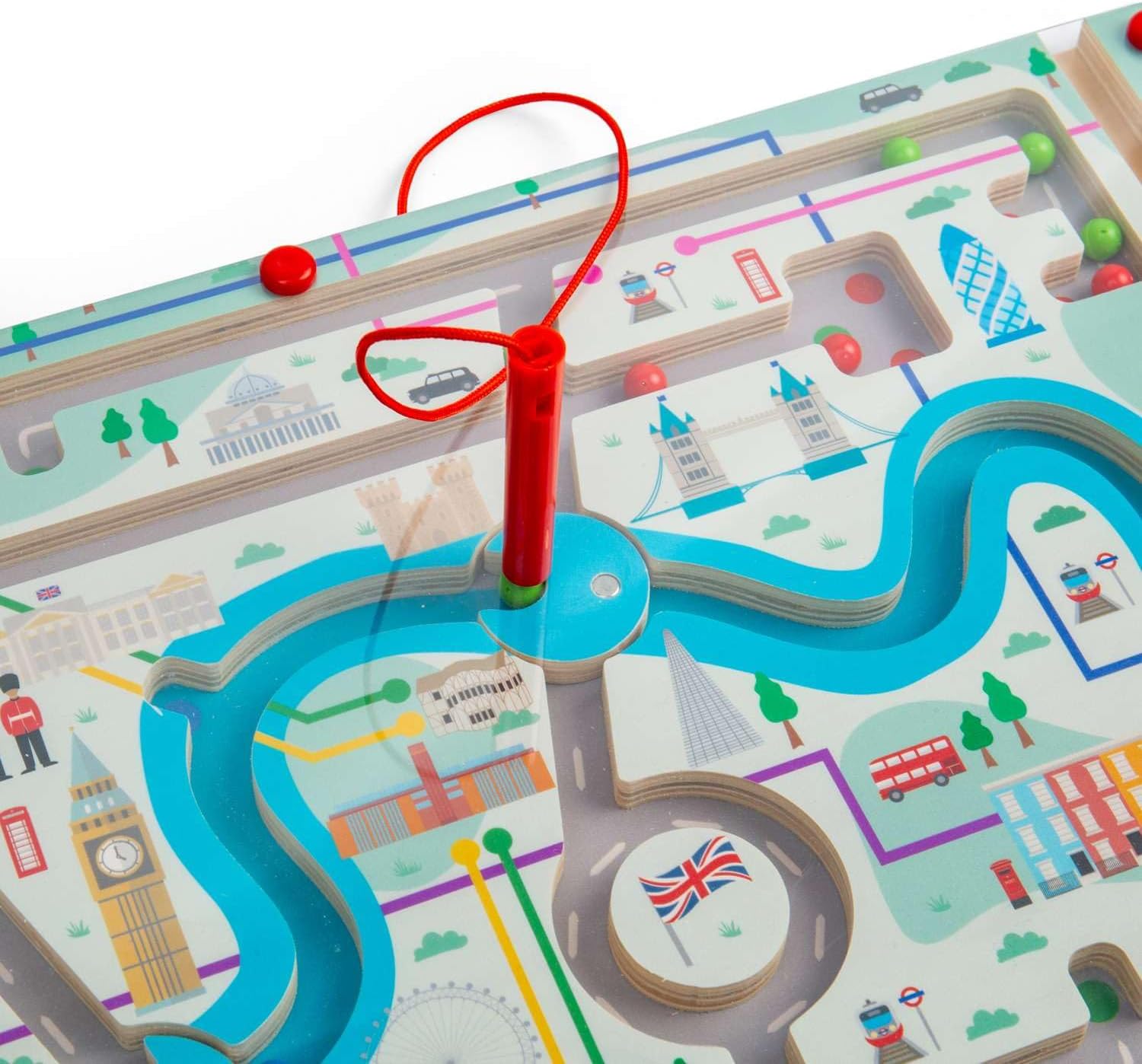 Bigjigs Toys London Maze Puzzle - Labirinti magnetici per bambini e bambini, puzzle in legno, giocattolo educativo Montessori, giochi per bambini, risorse di apprendimento, regali realizzati in modo