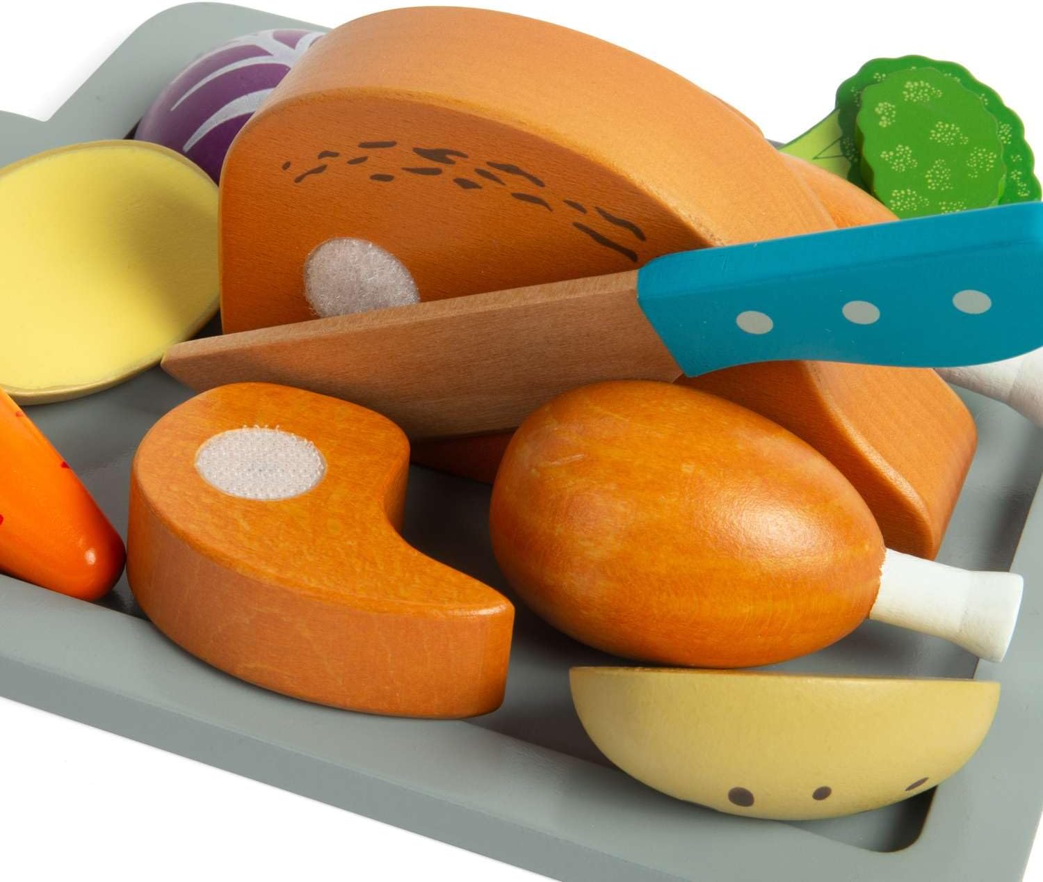Bigjigs - Bigjigs Houten Gebraden Diner Speelset 12dlg.