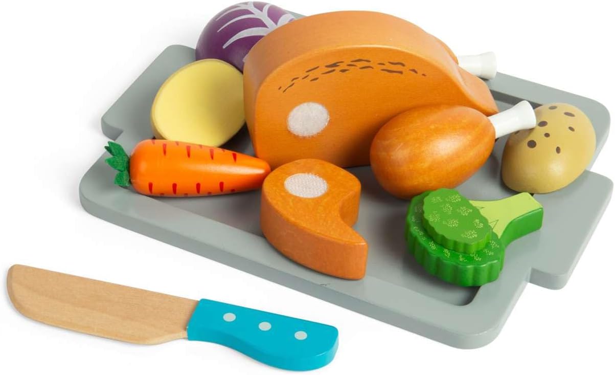 Bigjigs - Bigjigs Houten Gebraden Diner Speelset 12dlg.