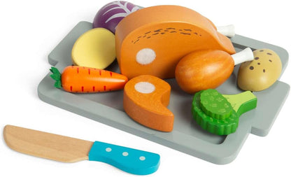 Bigjigs - Bigjigs Houten Gebraden Diner Speelset 12dlg.