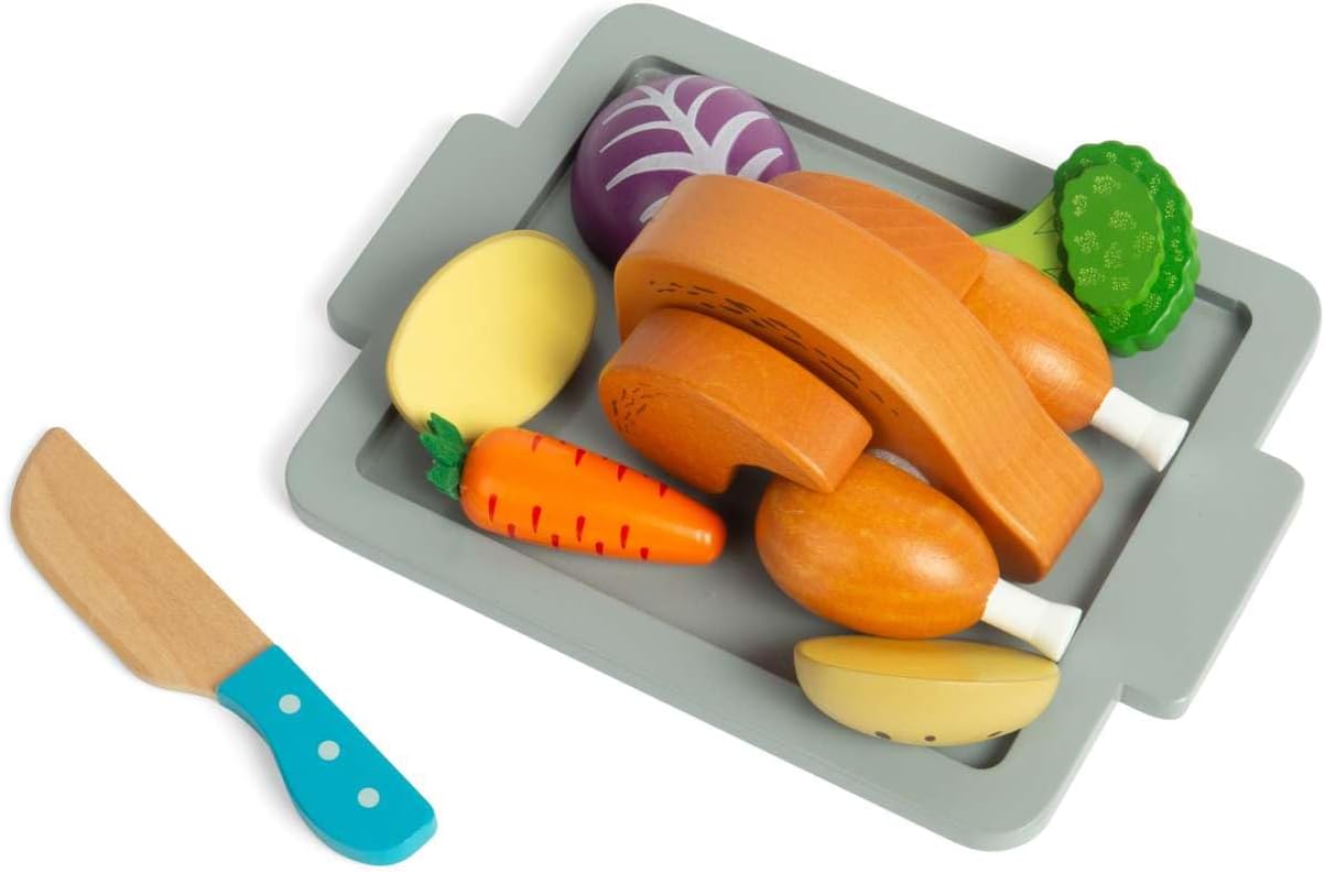 Bigjigs - Bigjigs Houten Gebraden Diner Speelset 12dlg.