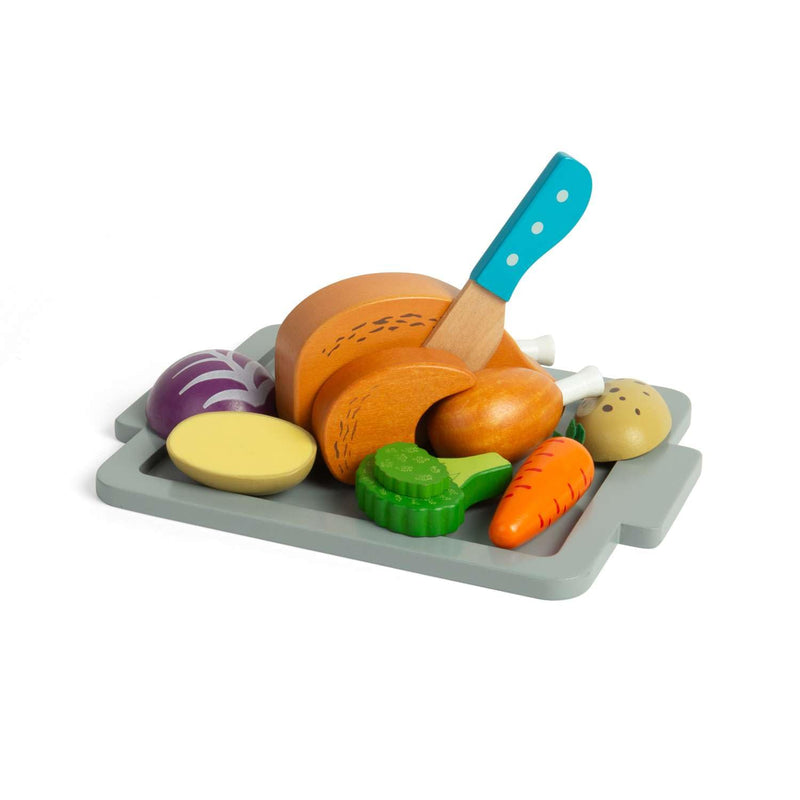 Bigjigs - Bigjigs Houten Gebraden Diner Speelset 12dlg.