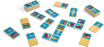 Bigjigs Toys London Dominoes - Juego de dominó de madera de 28 piezas para niños, divertido juguete de viaje, regalos ecológicos para niños pequeños, a partir de 2 años