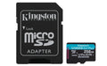 Kingston Canvas Go Plus microSDXC Memory Card Gen4 200MB/s A2 U3 V30 256GB Card + Adapter-SDCG4/256GB