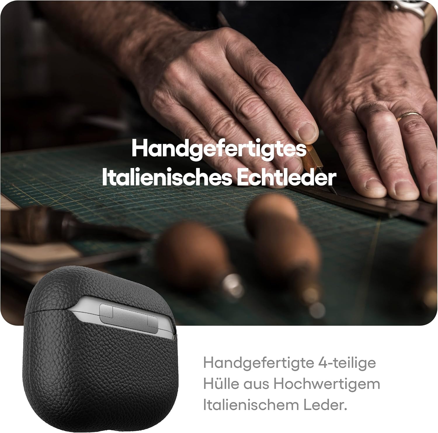 Keybudz - Podskinz Artisan Series Leather Case - Handcrafted Leather Case For Your Airpods 3
