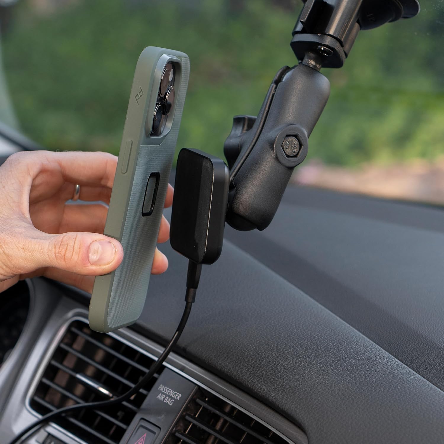 Peak Design - Mobile Car Mount 1 Ball Adapter Charging V2 - Black