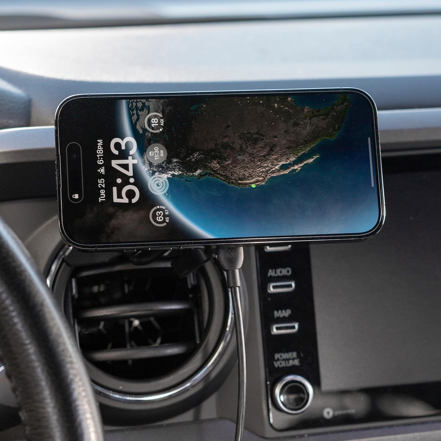 Peak Design - Mobile Car Mount 1 Ball Adapter Charging V2 - Black