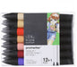 Winsor & Newton 0290139 Promarker, professionele layoutmarker - 2 punten, fijn en breed voor tekeningen, ontwerp en lay-outs - Set 12 Promarker, Manga Expansion Pack 1