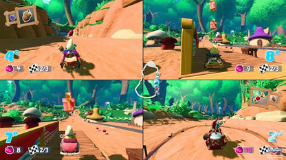 Schtroumpf Kart Spel (Downloadcode) + Set van 4 Stuurwielen voor Joy-Con Nintendo Switch en Nintendo Switch OLED