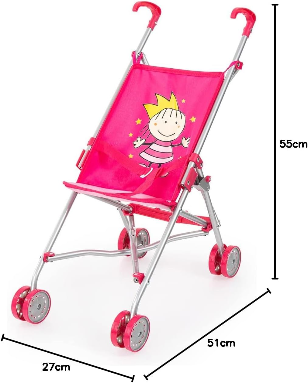 Poppen Buggy Prinses Bayer: roze (30182AA)
