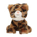 Depesche 13517 TOPModel - Knuffel kat met leo patroon, ca. 16 cm hoog knuffel met bruine ogen en roze neus