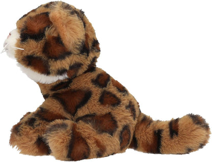 Depesche 13517 TOPModel - Knuffel kat met leo patroon, ca. 16 cm hoog knuffel met bruine ogen en roze neus