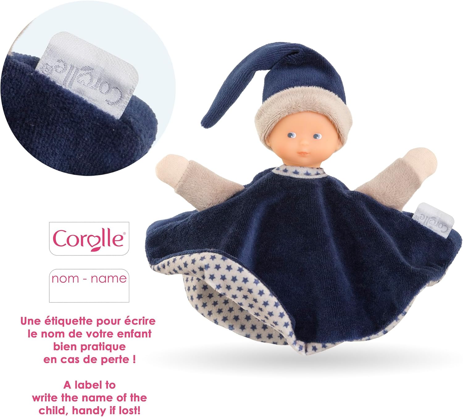Corolle - Corolle Tidoudou - Marineblauw Knuffeldoek 17cm