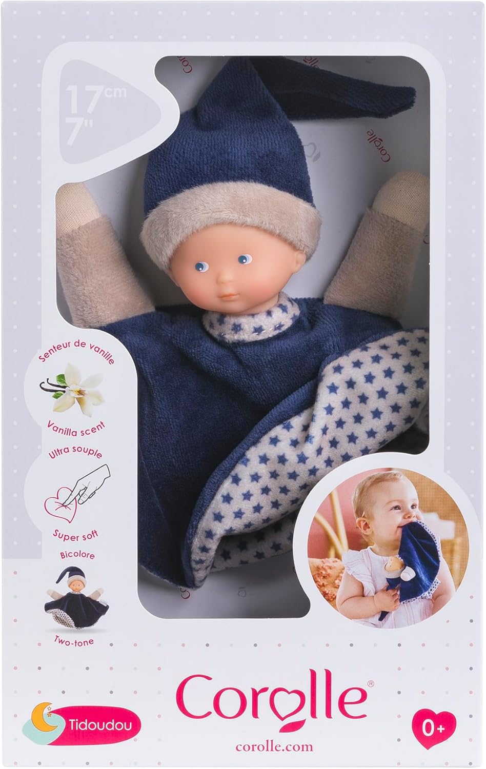 Corolle - Corolle Tidoudou - Marineblauw Knuffeldoek 17cm
