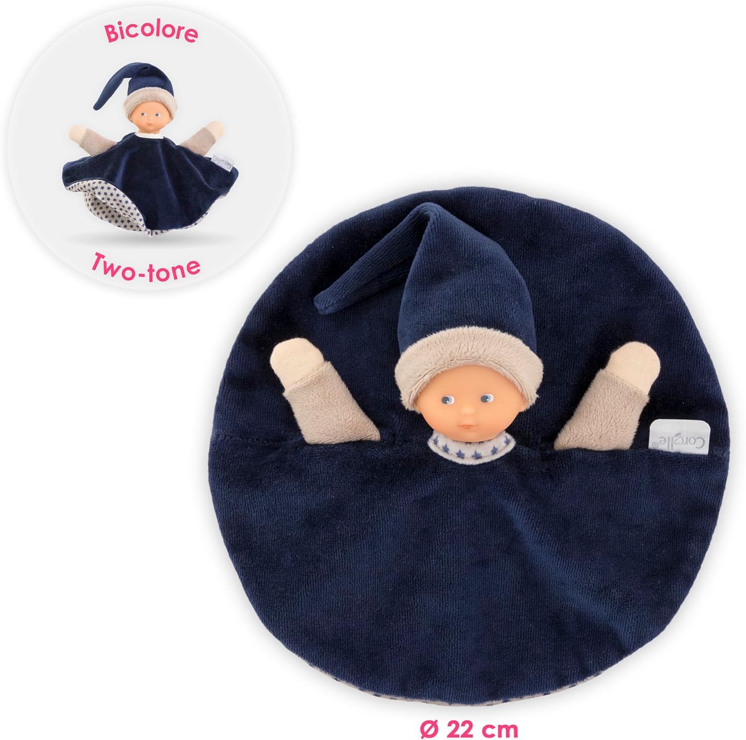Corolle - Corolle Tidoudou - Marineblauw Knuffeldoek 17cm