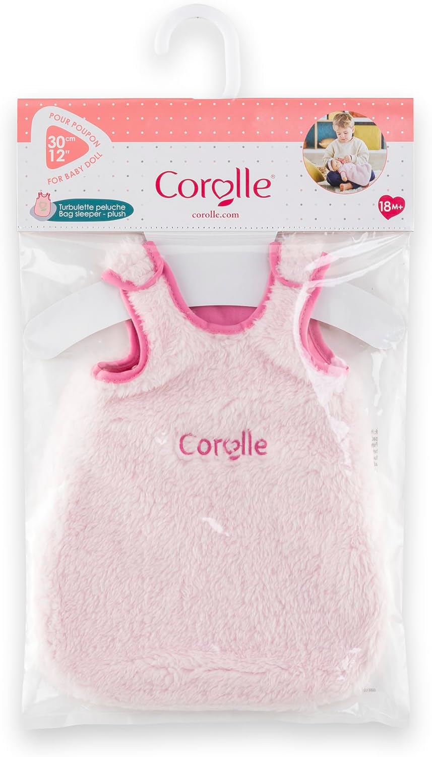 Corolle - 9000111150 Pink Plush Sleeping Bag for 30 cm Dolls from 18 Months