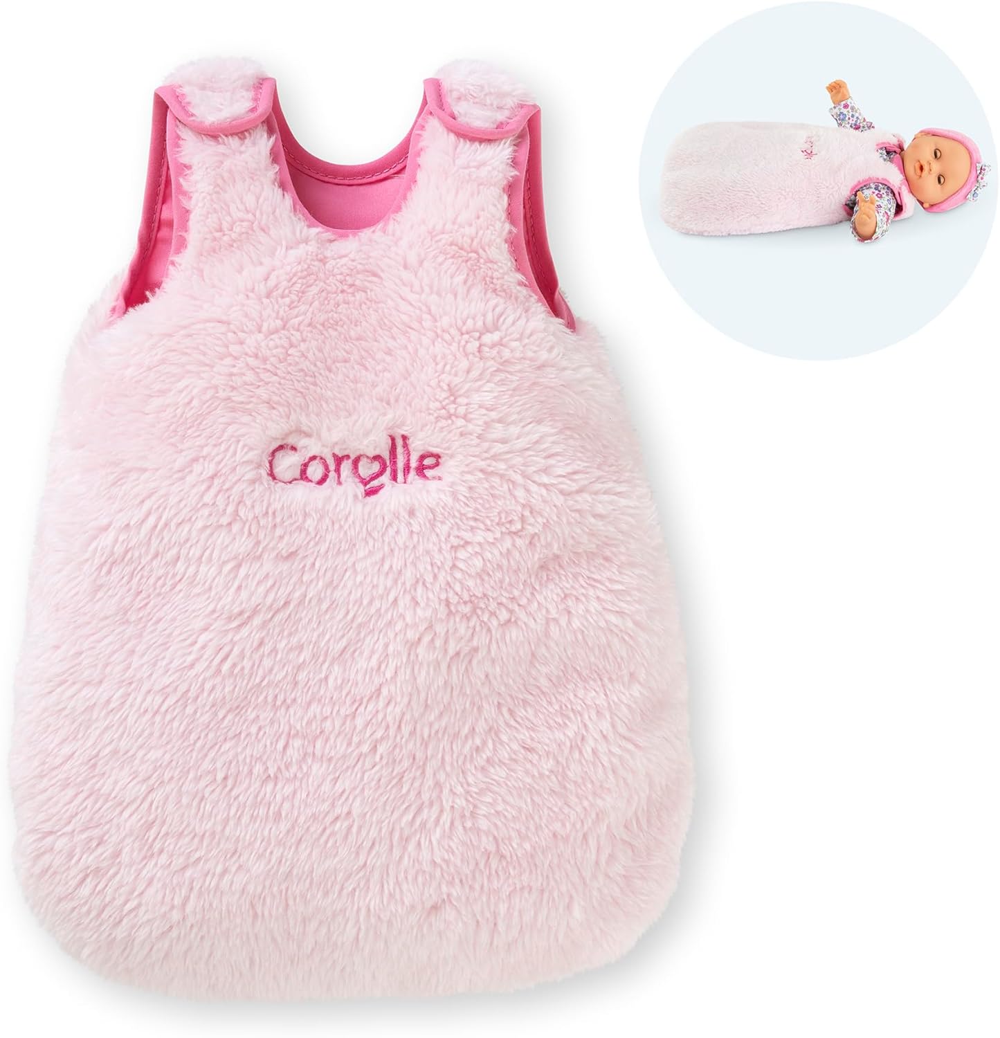 Corolle - 9000111150 Pink Plush Sleeping Bag for 30 cm Dolls from 18 Months