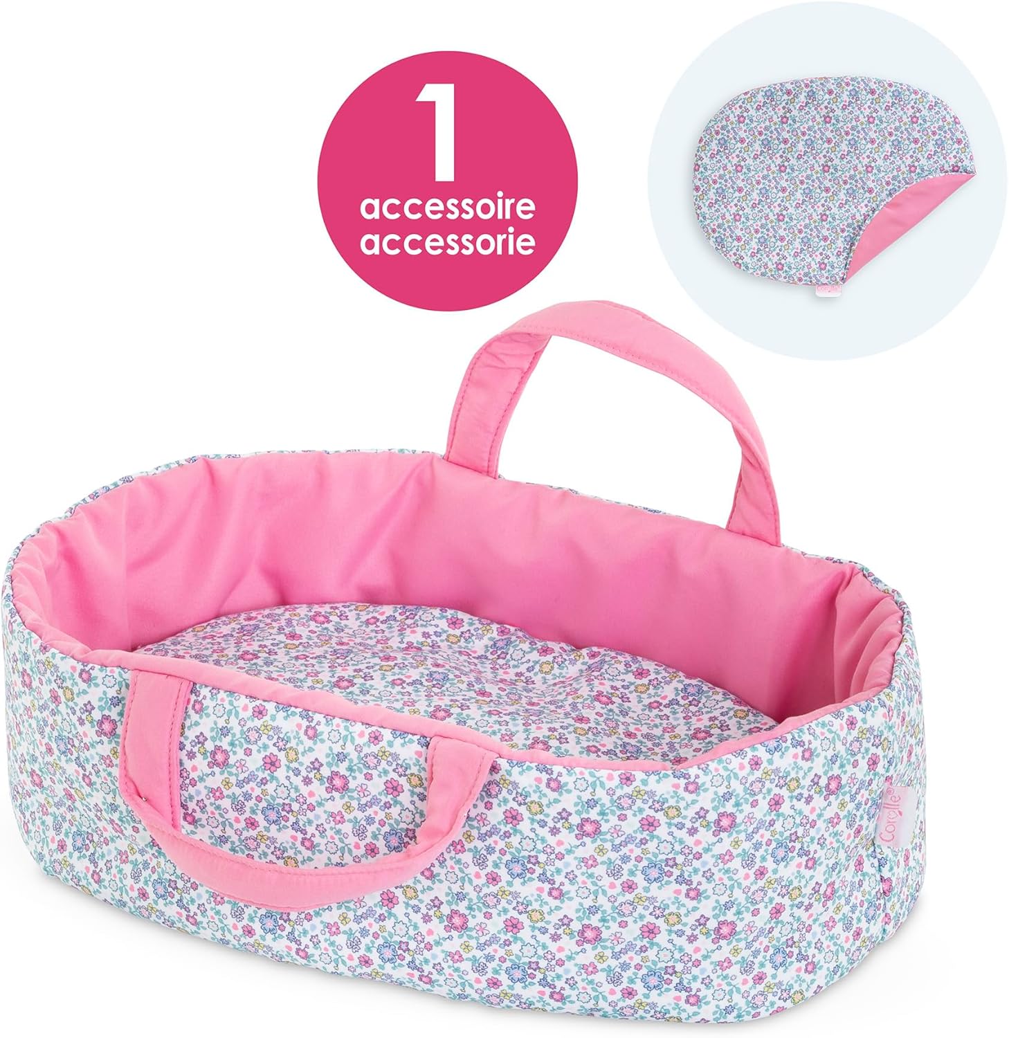 Corolle - Babymand met bloemen, accessoires, voor poppen 30 cm, vanaf 18 maanden, 9000111160