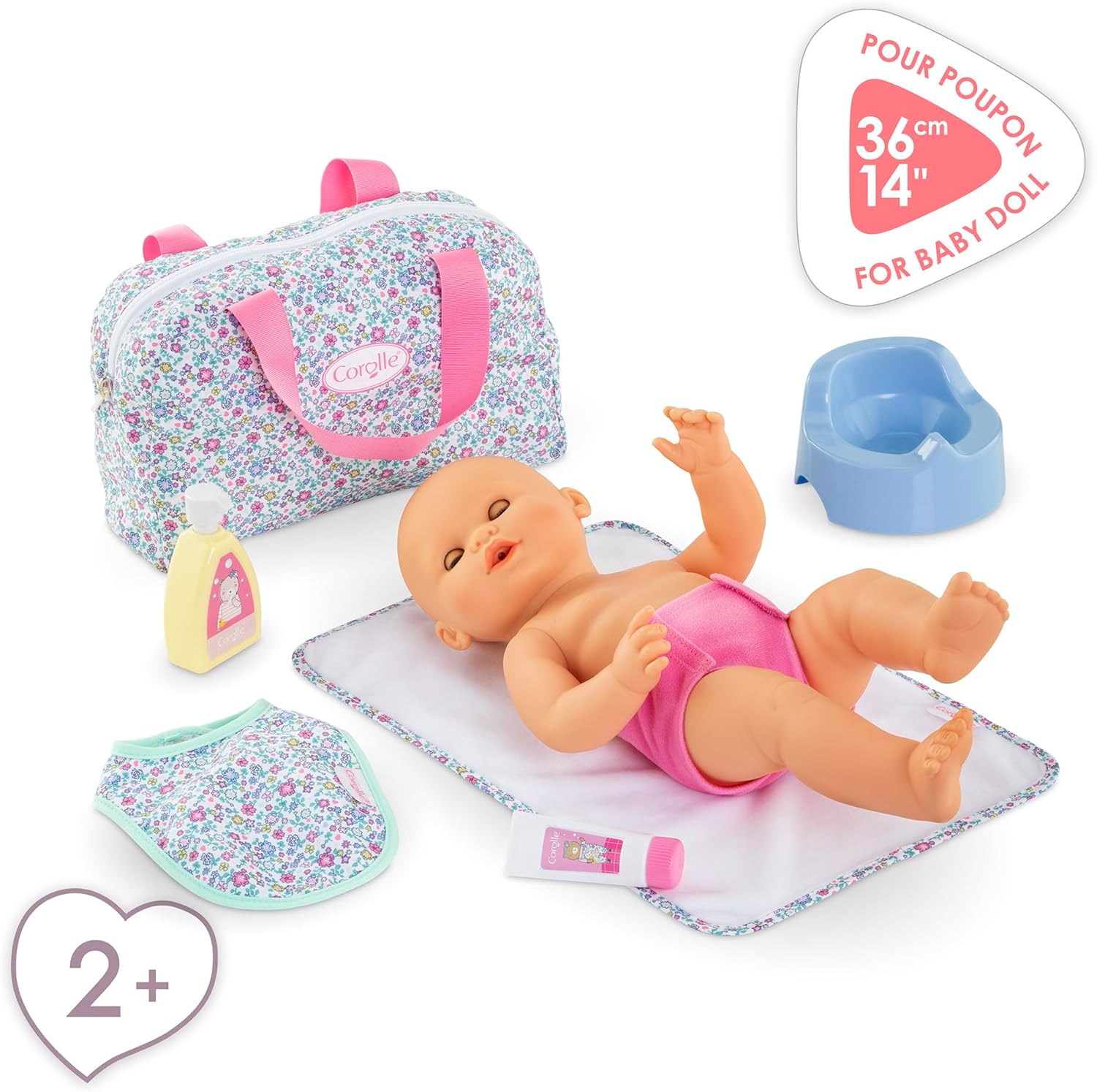 Corolle - Set van accessoires voor het aankleden van bloemen, 7 accessoires, voor poppen 36 cm, vanaf 2 jaar, 9000141810