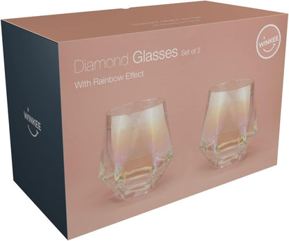 Winkee - Diamond Glasses Set Of 2 - Glass