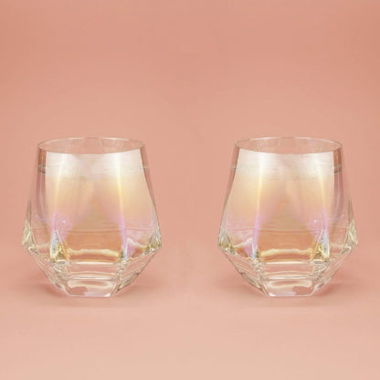 Winkee - Diamond Glasses Set Of 2 - Glass