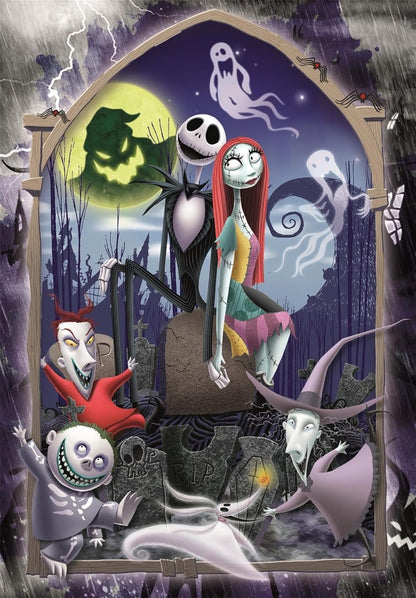 Clementoni - Puzzle für Kinder, 300 Teile Supercolor, für Kinder 9+ Jahre, Abbildung mit Figuren aus dem Cartoon Disney Nightmare Before Christmas, Geschenkidee Made in Italy, 33,5 x 48,5 cm, 21743