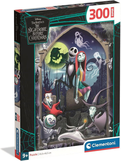 Clementoni - Puzzle für Kinder, 300 Teile Supercolor, für Kinder 9+ Jahre, Abbildung mit Figuren aus dem Cartoon Disney Nightmare Before Christmas, Geschenkidee Made in Italy, 33,5 x 48,5 cm, 21743