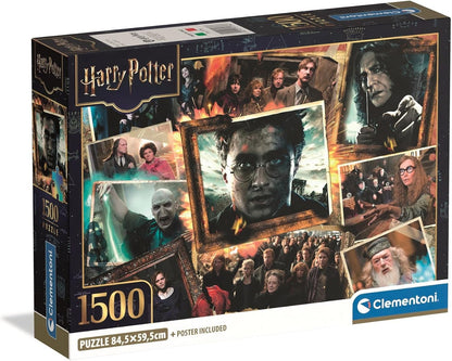 Clementoni - Puzzle 1500 Teile für Erwachsene und Jugendliche, Special Series, Harry Potter, Compact Box mit Poster, Geschenkidee für Damen und Herren, Made in Italy, 59,2 x 84,3 cm, 31763