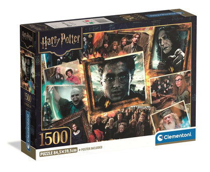 Clementoni - Puzzle 1500 Teile für Erwachsene und Jugendliche, Special Series, Harry Potter, Compact Box mit Poster, Geschenkidee für Damen und Herren, Made in Italy, 59,2 x 84,3 cm, 31763