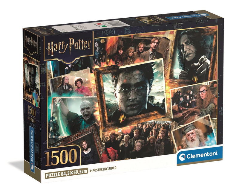 Clementoni - Puzzle 1500 Teile für Erwachsene und Jugendliche, Special Series, Harry Potter, Compact Box mit Poster, Geschenkidee für Damen und Herren, Made in Italy, 59,2 x 84,3 cm, 31763