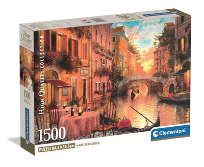 Clementoni - Puzzle 1500 Teile für Erwachsene und Jungen, Kollektion, Thema Venedig, kompakte Box mit Poster, Geschenkidee für Damen und Herren, Made in Italy, 59,5 x 84,5 cm, 31743