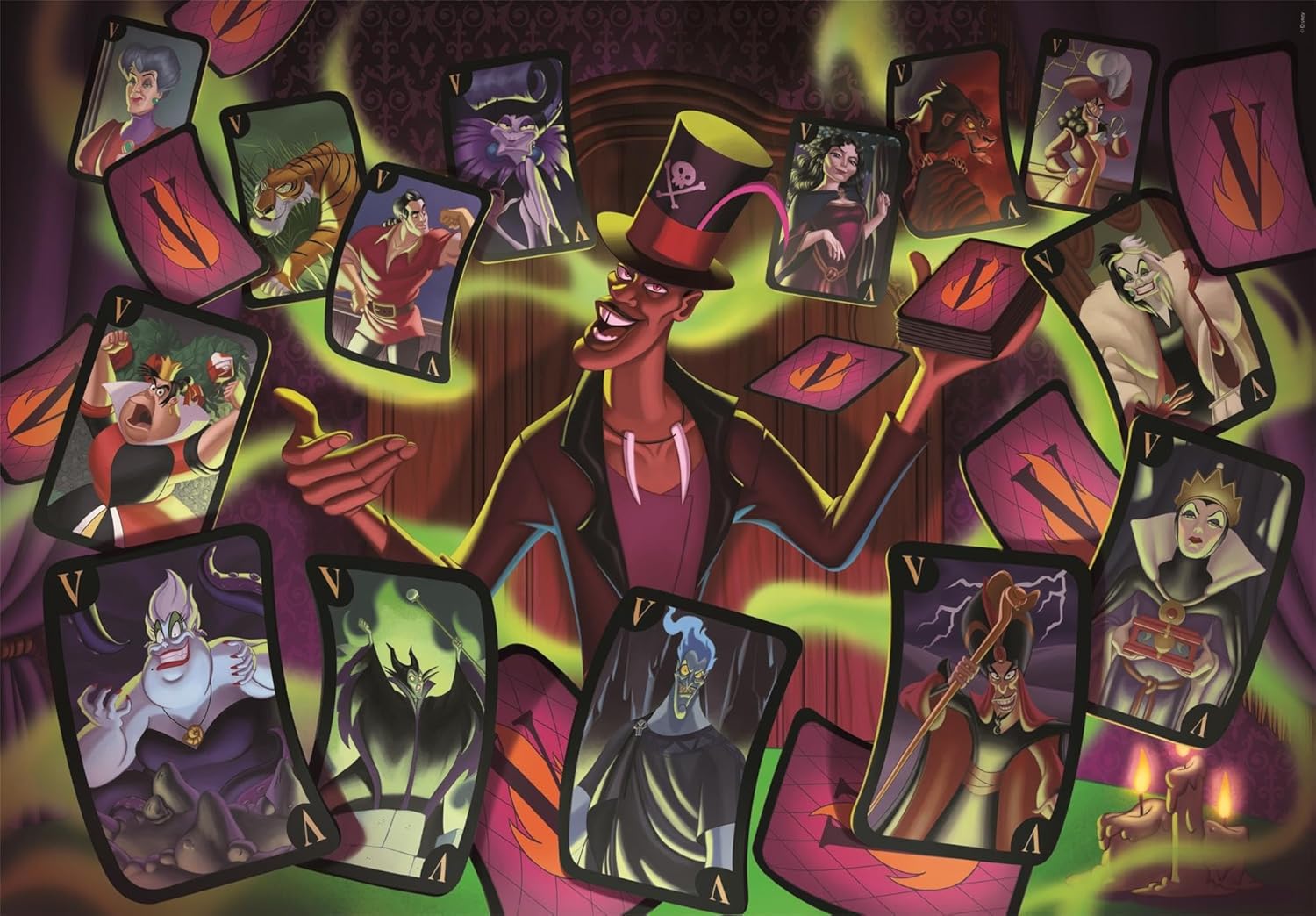 Clementoni - Puzzle 1500 Teile für Erwachsene und Jungen, Special Series, Thema Disney Villains, Compact Box mit Poster, Geschenkidee für Damen und Herren, Made in Italy, 59,5 x 84,5 cm, 31744
