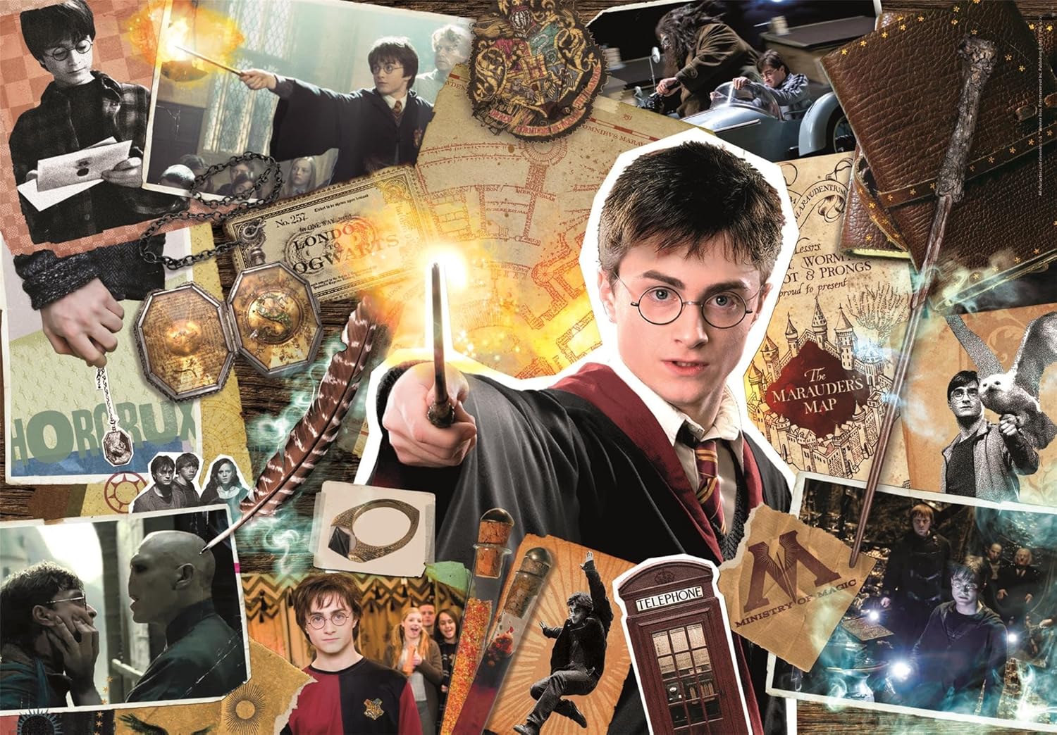 Clementoni - Puzzle 1500 Teile für Erwachsene und Jungen, Special Series, Thema Harry Potter, mit Poster, Compact Box, Geschenkidee für Damen und Herren, Made in Italy, 84,5 x 59,5 cm, 31745