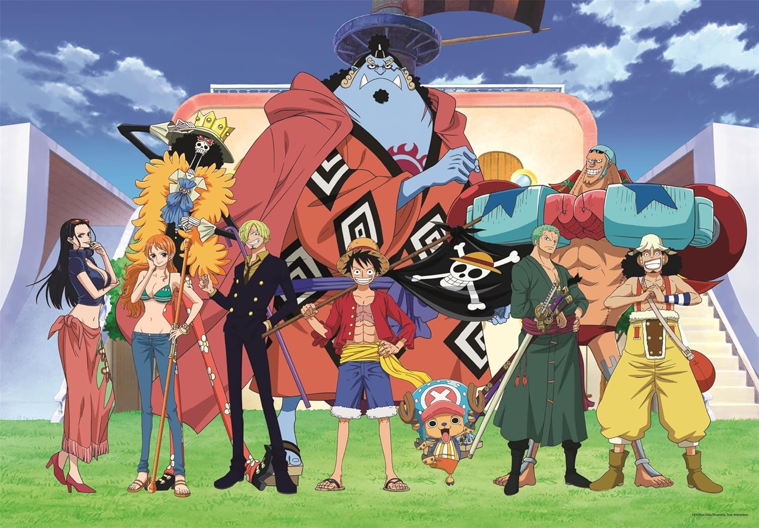 Clementoni - Puzzle 1500 Teile für Erwachsene und Jungen, One Piece Illustration mit Poster inklusive, aus der Serie Anime und Manga, Compact Box, Geschenkidee für Damen und Herren, Made in Italy,