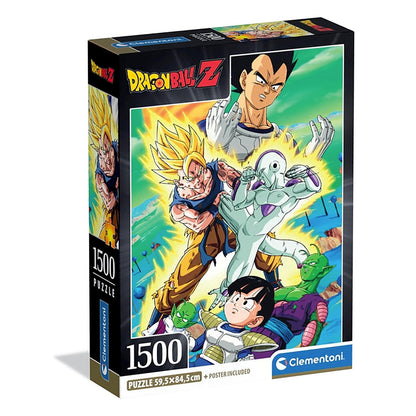 Clementoni - Puzzel met 1500 stukjes voor volwassenen en jongens, illustratie Dragon Ball met poster, uit de anime-serie, compacte doos, cadeau-idee voor dames en heren, Made in Italy, 59,5 x 84,5 cm